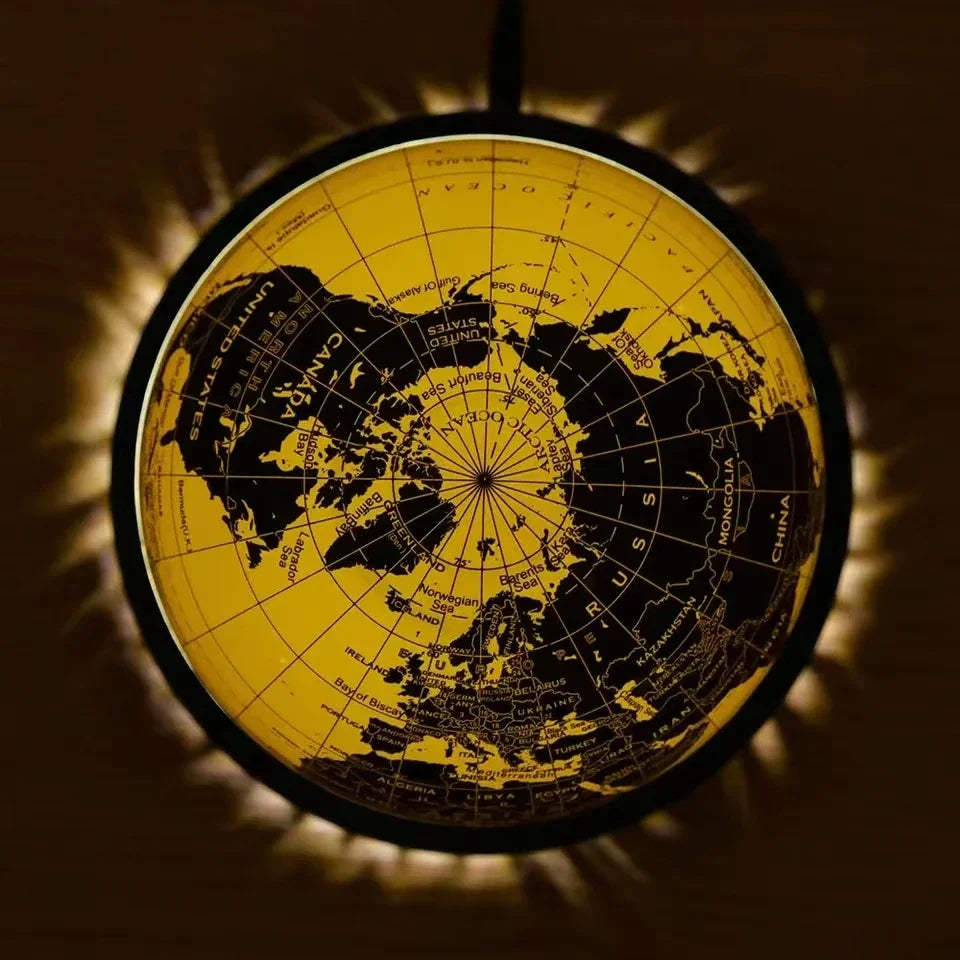 Lampe de chevet Globe en Lévitation Magnétique en Verre Rotation 360° - lampechevetdesign.com