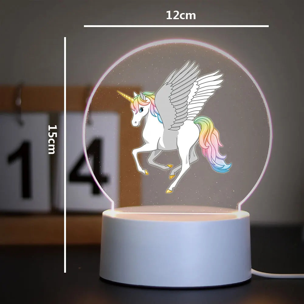Lampe de Chevet Licorne LED 3D pour Enfant - lampechevetdesign.com