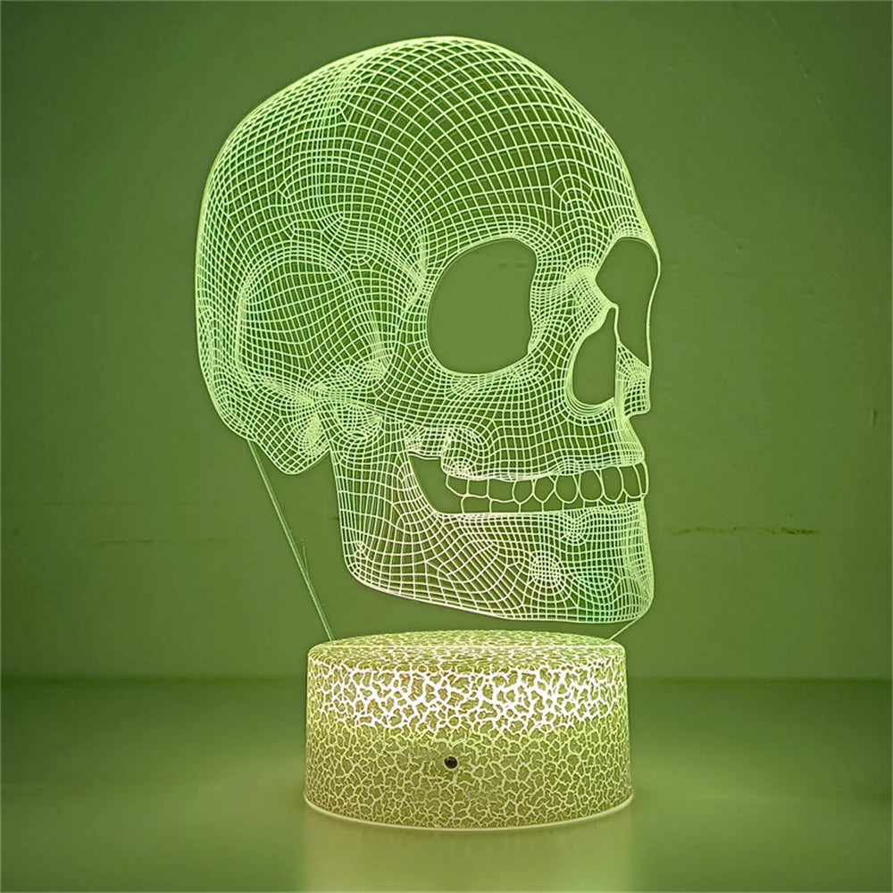 Lampe de Chevet Squelette Illusion 3D - lampechevetdesign.com
