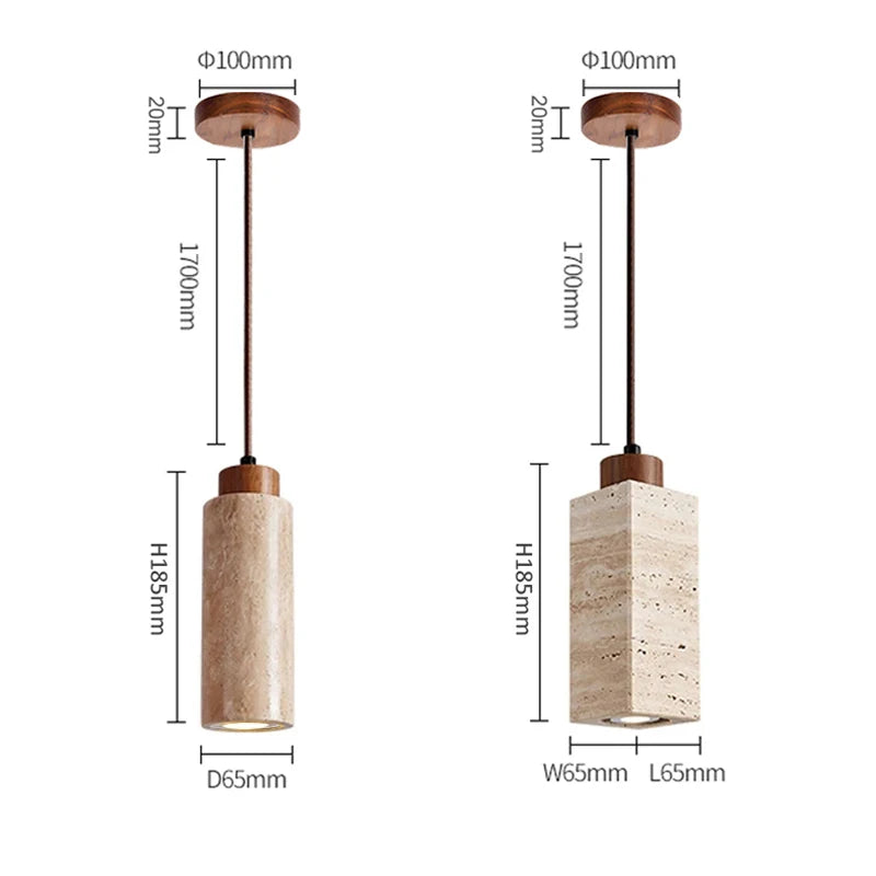 Lampe de Chevet en Marbre Travertin Nordique - lampechevetdesign.com