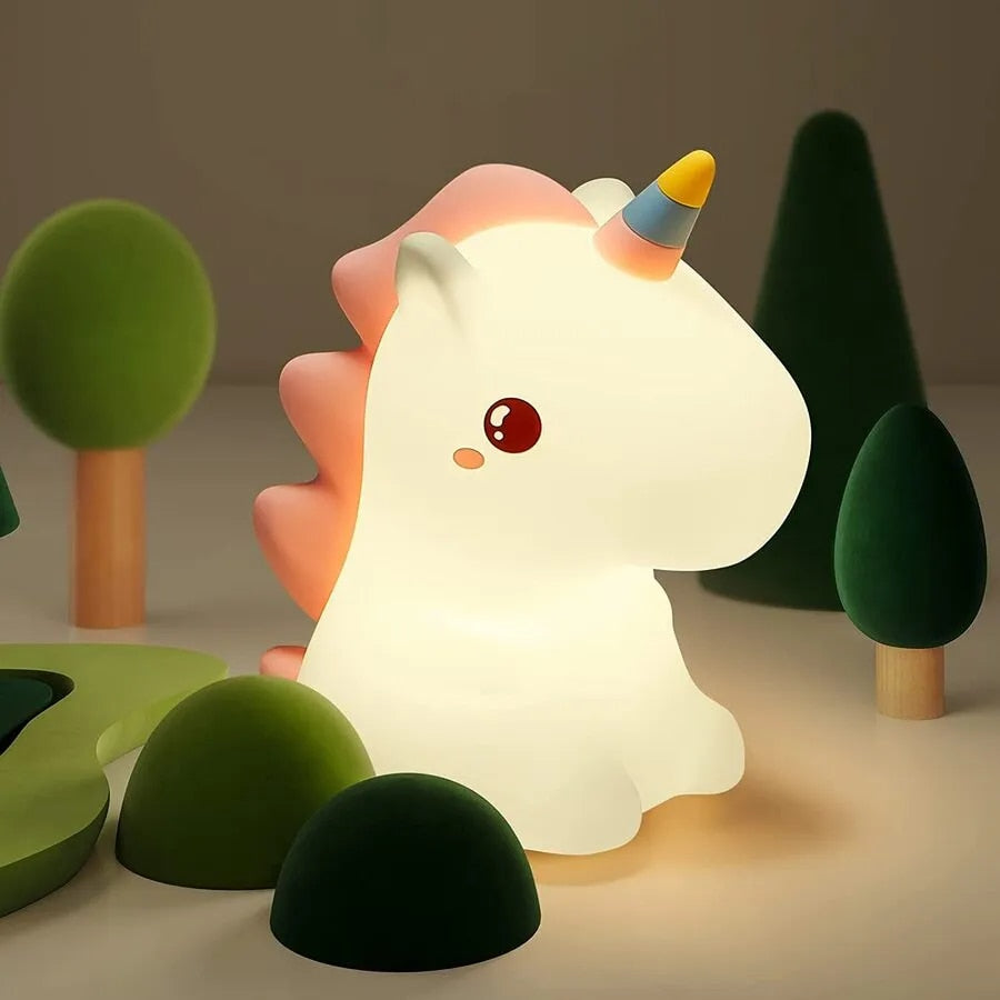 Lampe de chevet Licorne Silicone pour Enfants - lampechevetdesign.com