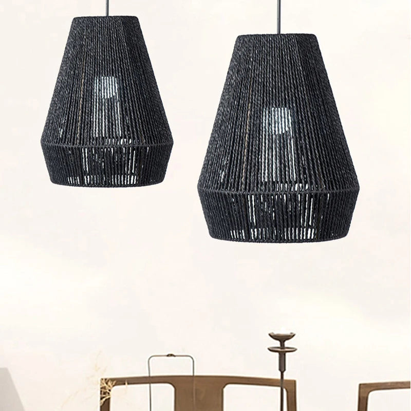 Abat-jour pour Lampe de Chevet Suspendu en Rotin - lampechevetdesign.com