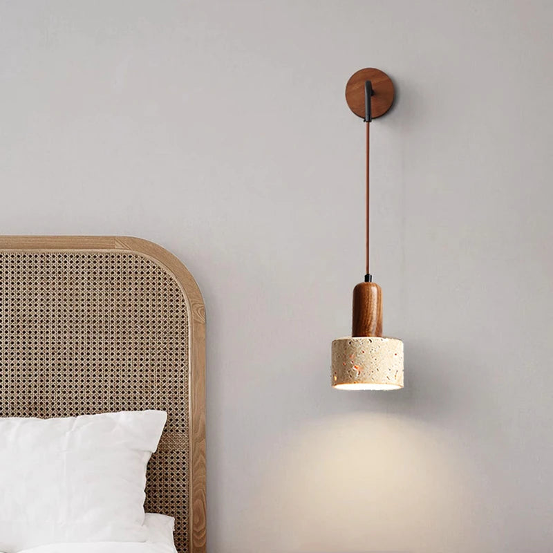 Lampe de chevet Murale Ajustable en Marbre Travertin - lampechevetdesign.com