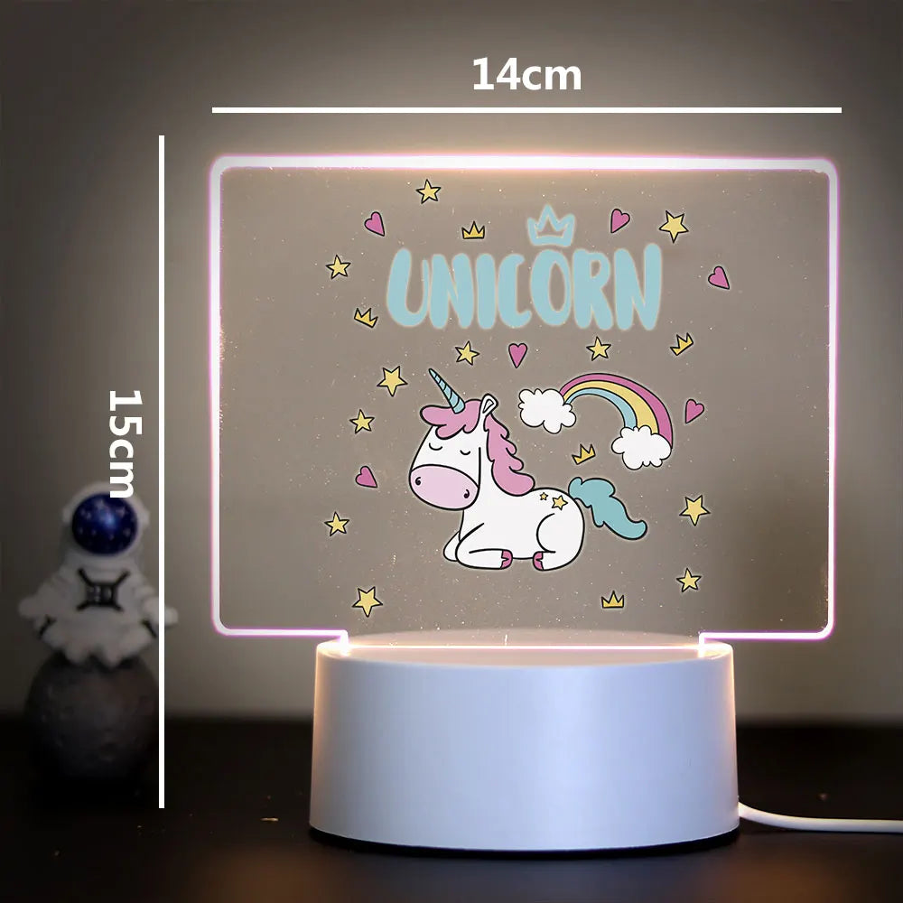 Lampe de Chevet Licorne LED 3D pour Enfant - lampechevetdesign.com