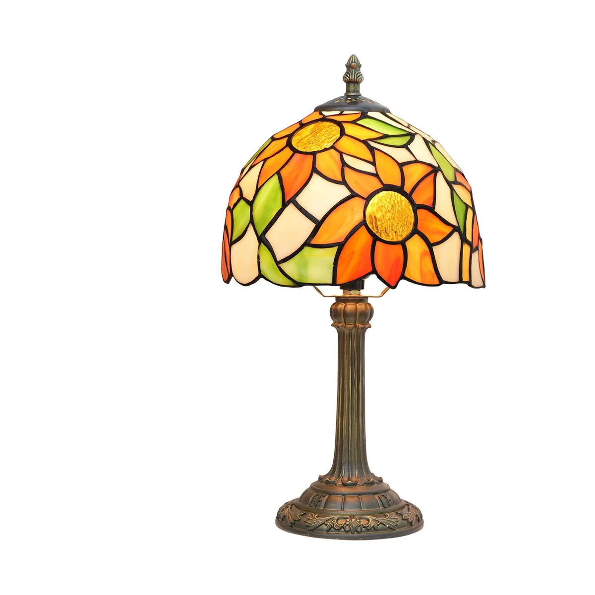 Lampe de chevet Tiffany en Verre Vitrail avec Motif - lampechevetdesign.com