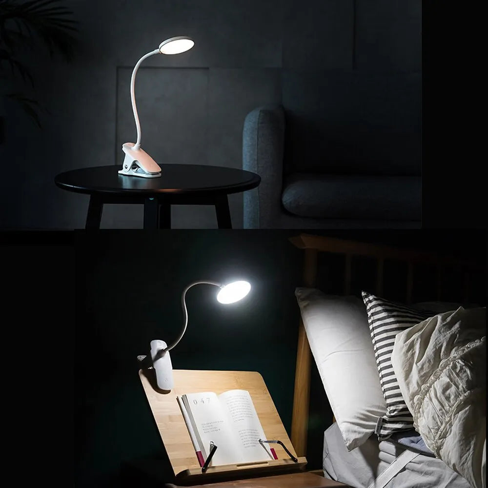 Lampe de bureau Liseuse Pince Blanche - lampechevetdesign.com