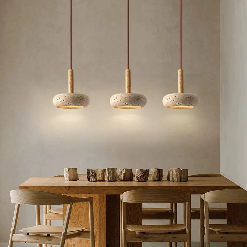 Lampe de chevet Suspendue à LED en Pierre - lampechevetdesign.com