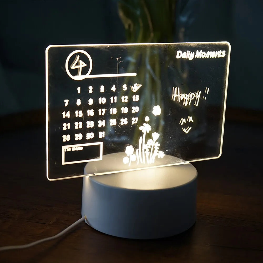 Lampe de chevet 3D Calendrier Dessin - lampechevetdesign.com
