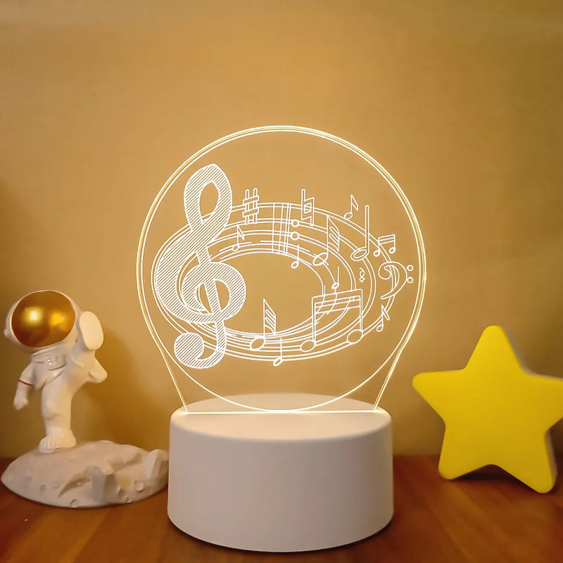 Lampe de chevet 3D LED Musicale - lampechevetdesign.com