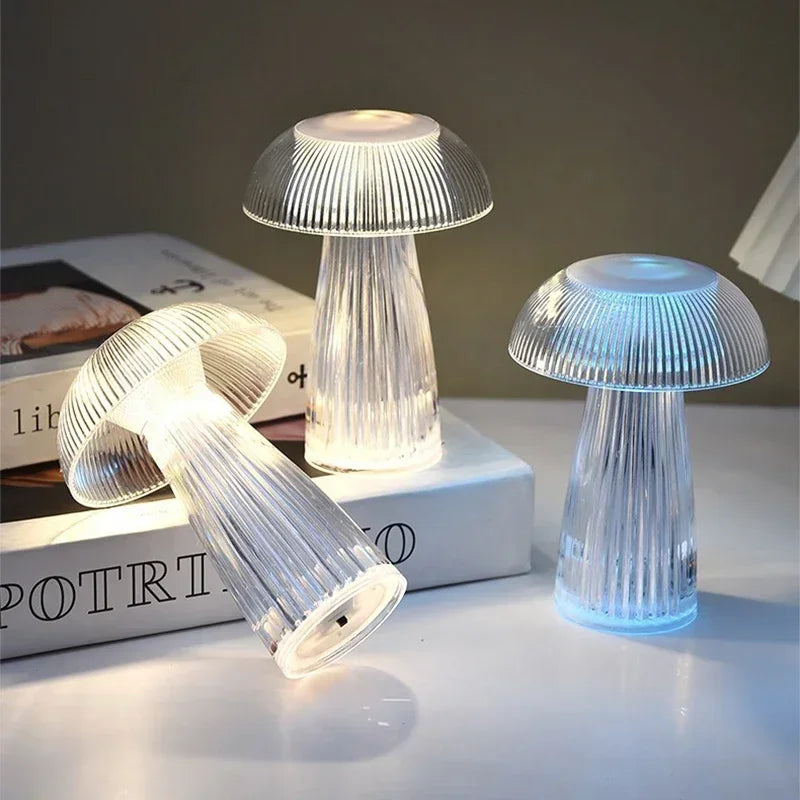 Lampe De Chevet Veilleuse Champignon Transparente - lampechevetdesign.com