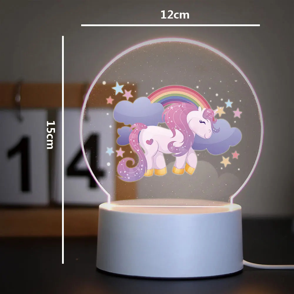 Lampe de Chevet Licorne LED 3D pour Enfant - lampechevetdesign.com