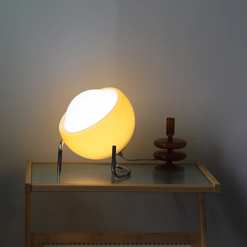 Lampe de Chevet Médiévale en Verre Orange - lampechevetdesign.com