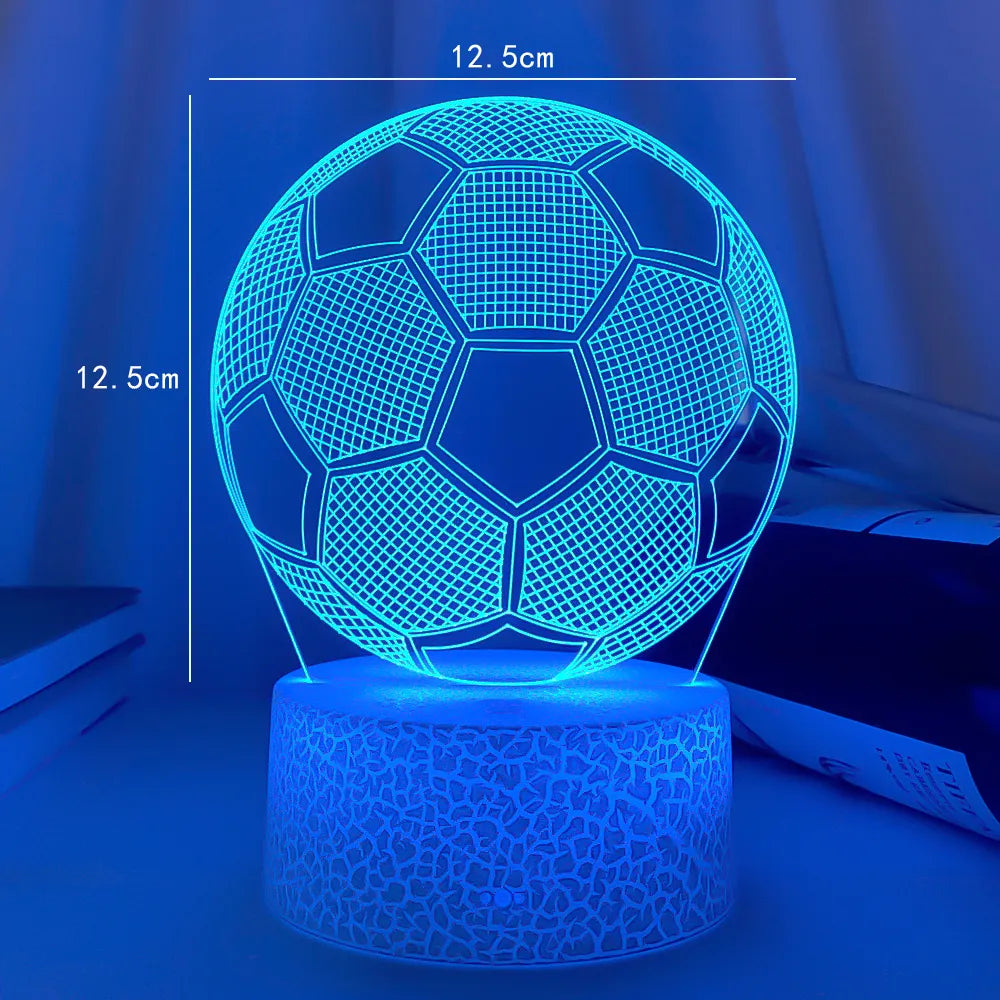 Lampe de chevet 3D Tactile ballon de Football - lampechevetdesign.com