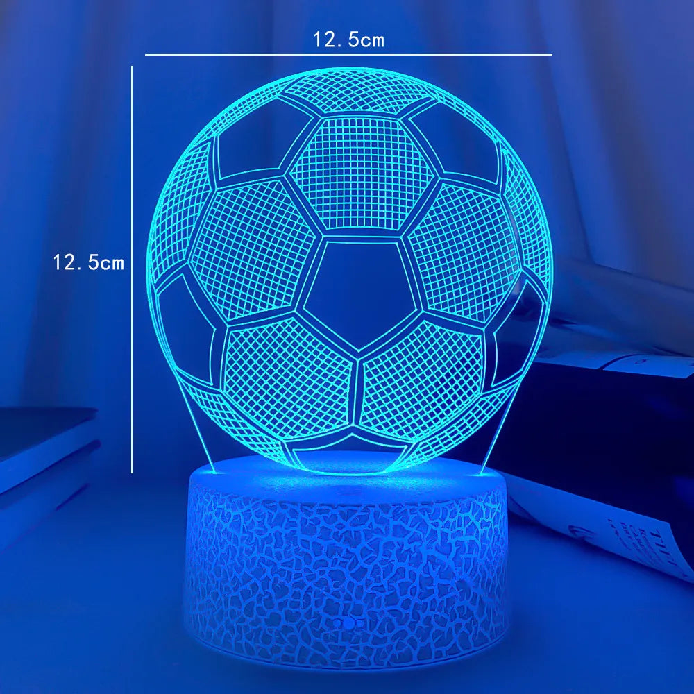 Lampe De Chevet, Veilleuse Tactile T. Alcântara Joueur De Foot Sport Lampe 3D Led Illusion, Idée