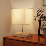 Lampe de Chevet Bois avec Ports USB et Organisateur - lampechevetdesign.com