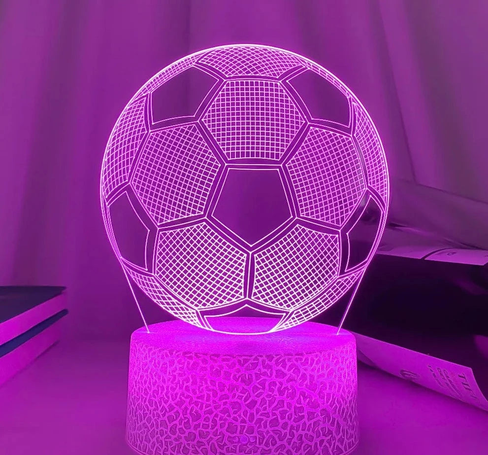 Lampe de chevet 3D Tactile ballon de Football - lampechevetdesign.com