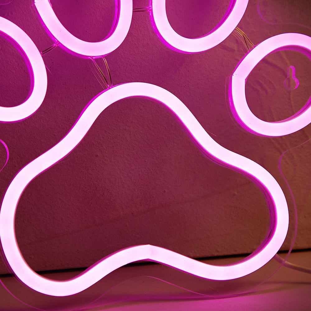 Lampe de Chevet Néon LED en Forme de Patte de Chien - lampechevetdesign.com