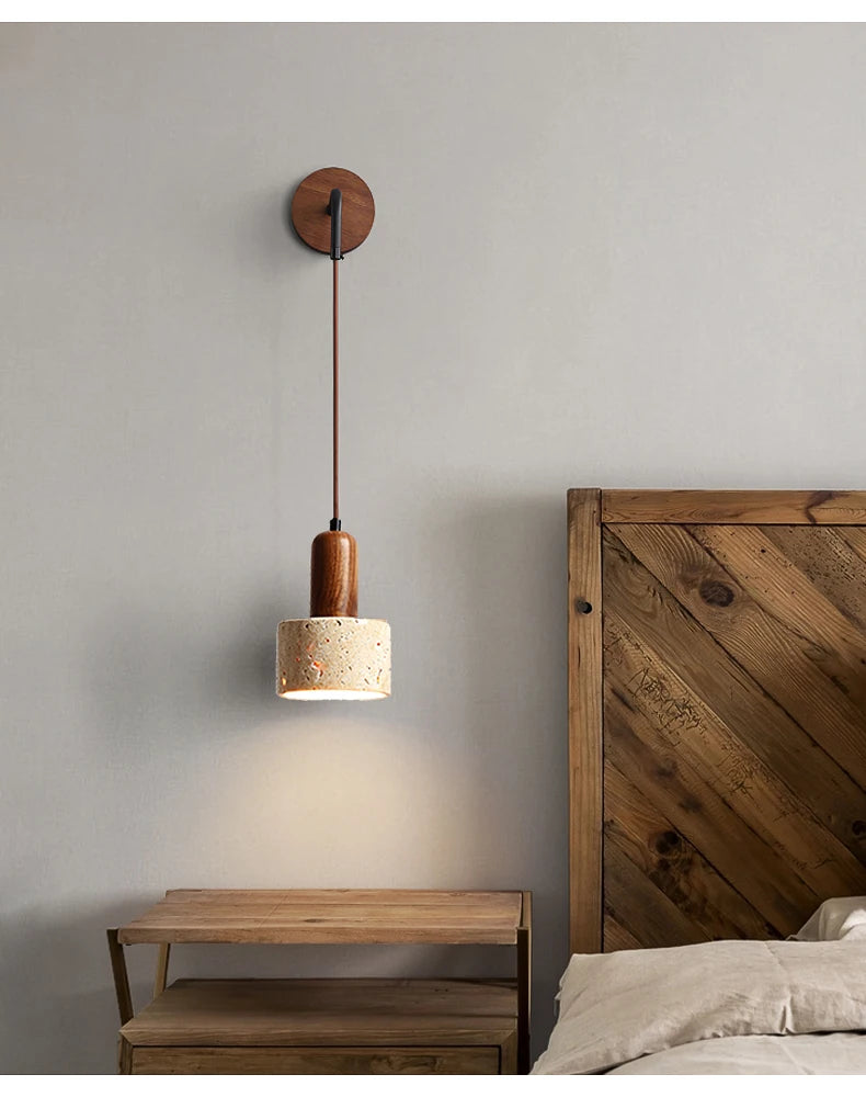 Lampe de chevet Murale Ajustable en Marbre Travertin - lampechevetdesign.com