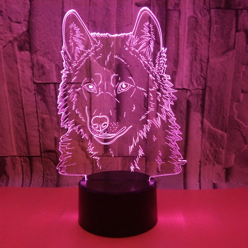 Lampe de Chevet Loup de Nuit 3D pour Enfants