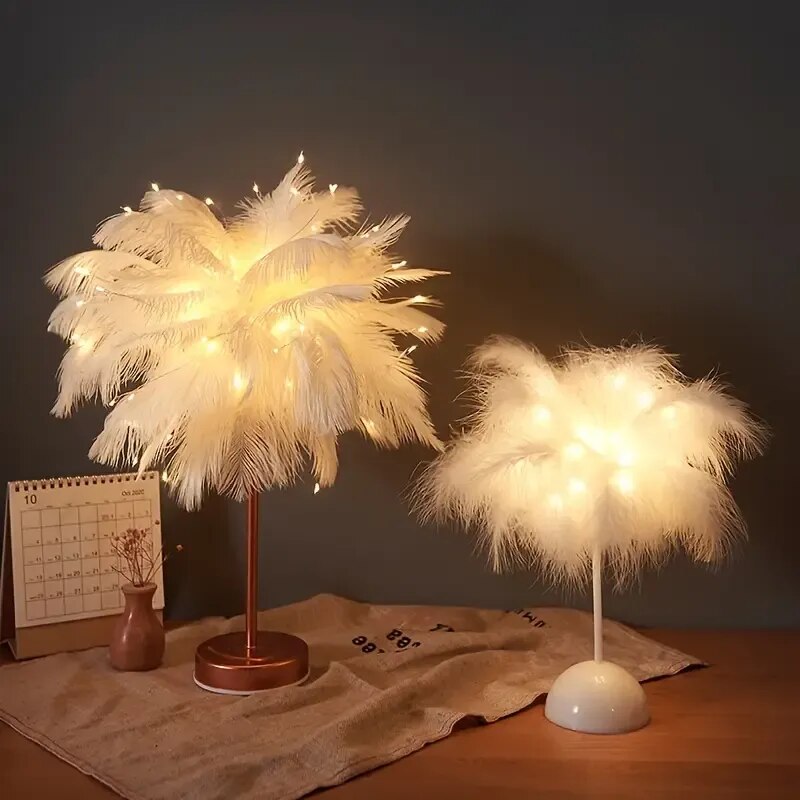 Lampe de chevet LED Plume - lampechevetdesign.com