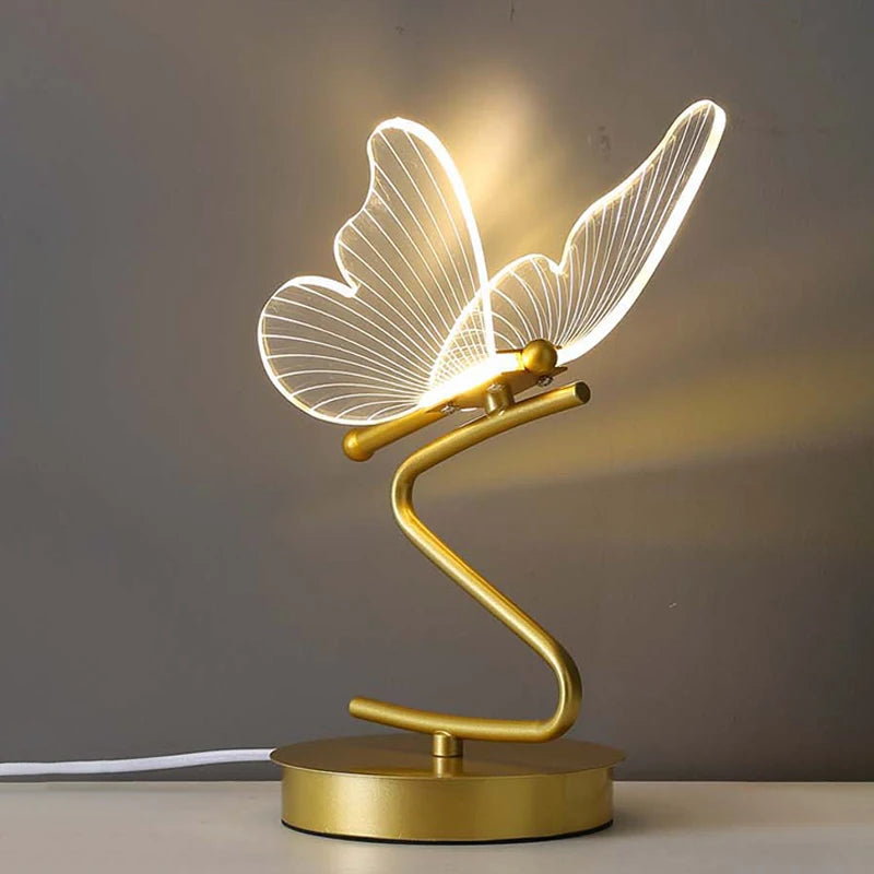 Lampe de Chevet Papillon Dorée Design - lampechevetdesign.com