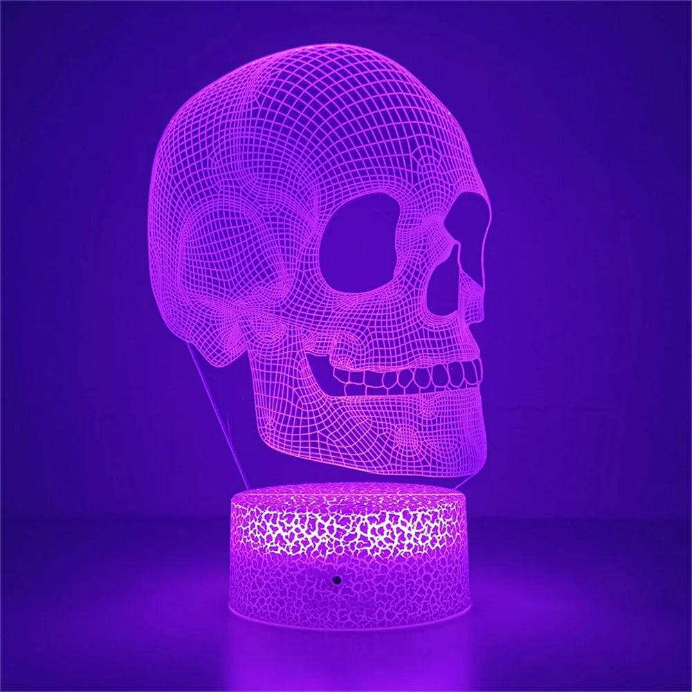 Lampe de Chevet Squelette Illusion 3D - lampechevetdesign.com