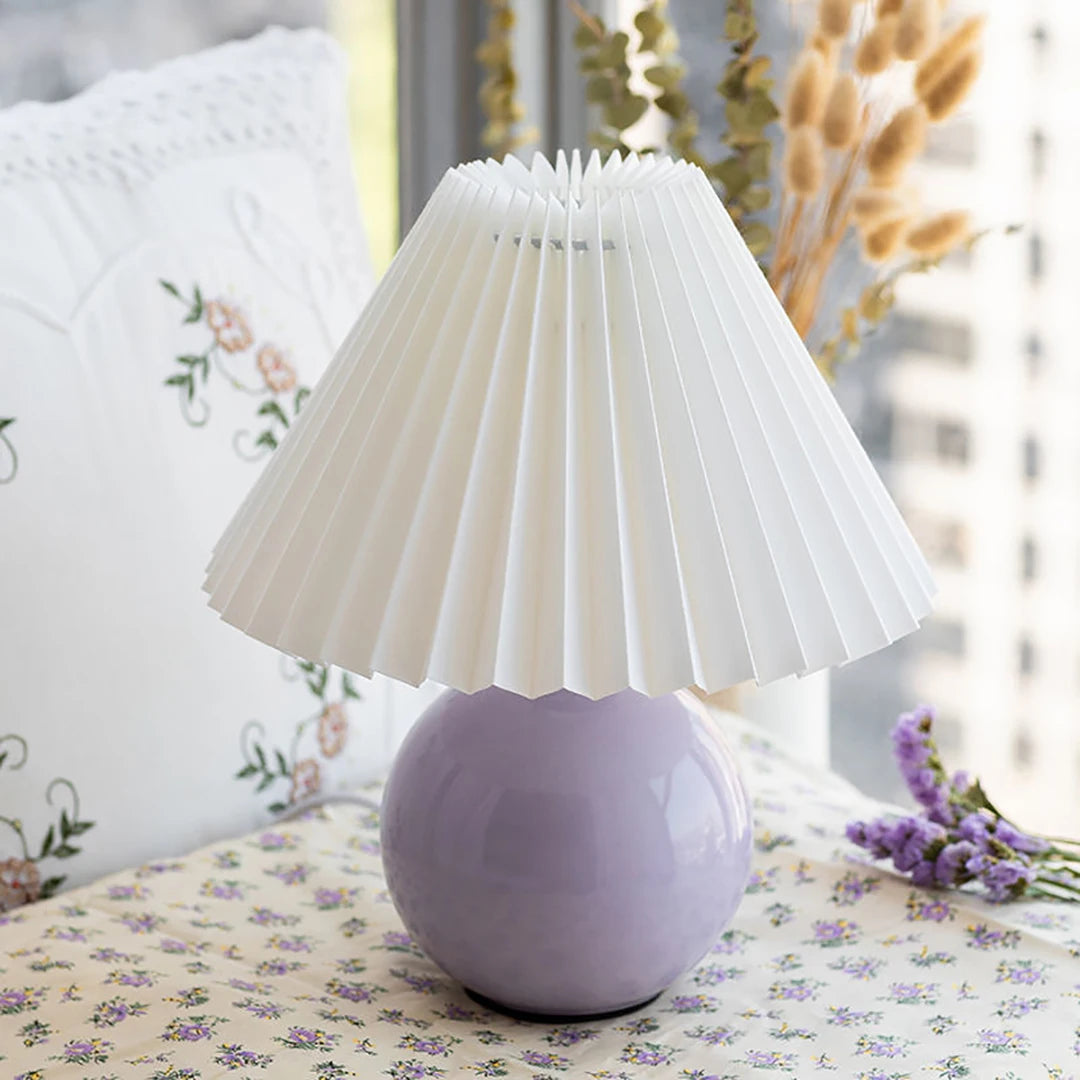 Lampe de Chevet Vintage Plissé en Céramique - lampechevetdesign.com