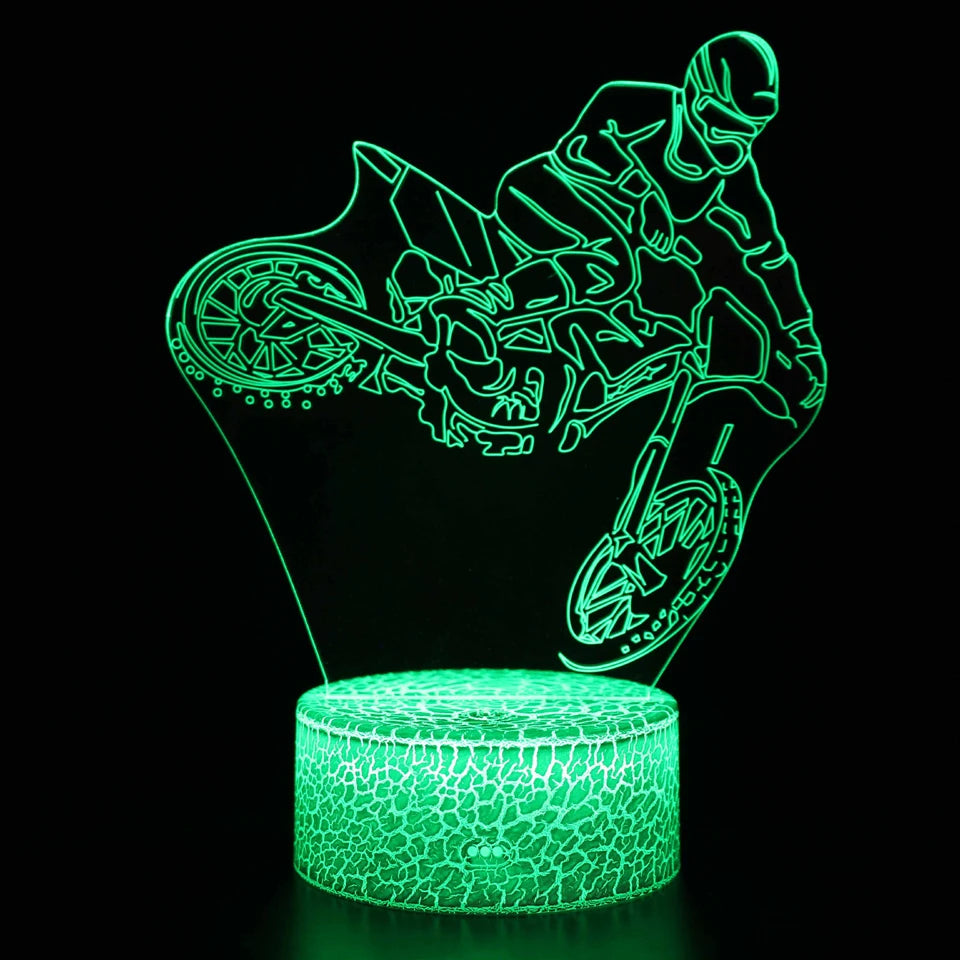 Lampe de chevet 3D Tactile Moto - lampechevetdesign.com