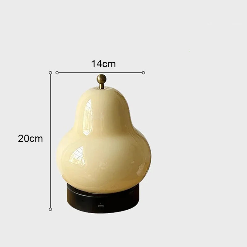 Lampe de Chevet en Verre Forme Poire Tactile 3 Modes - lampechevetdesign.com