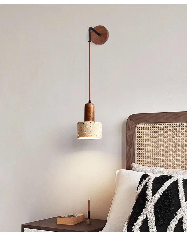 Lampe de chevet Murale Ajustable en Marbre Travertin - lampechevetdesign.com