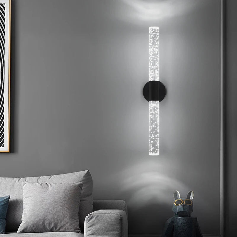 Lampe de chevet Murale Moderne LED avec Tige en Cristal - lampechevetdesign.com