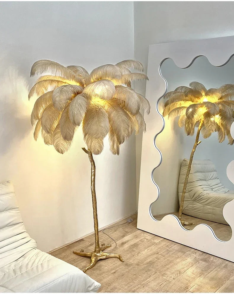 Lampe de Chevet à Plume sur Pied - lampechevetdesign.com