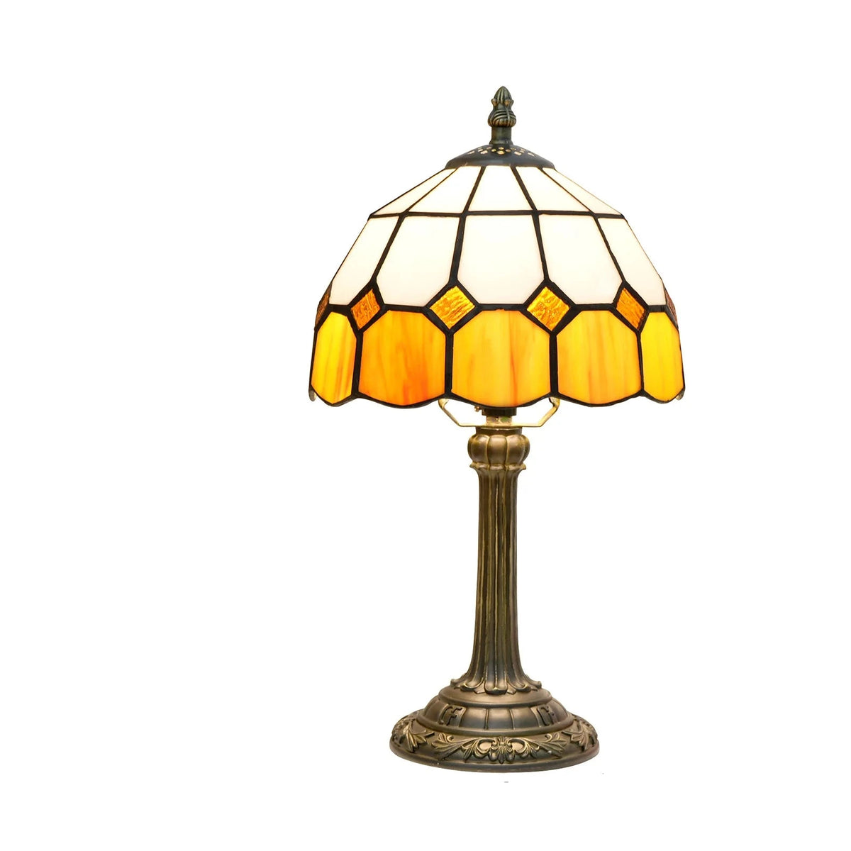 Lampe de chevet Tiffany en Verre Vitrail avec Motif - lampechevetdesign.com