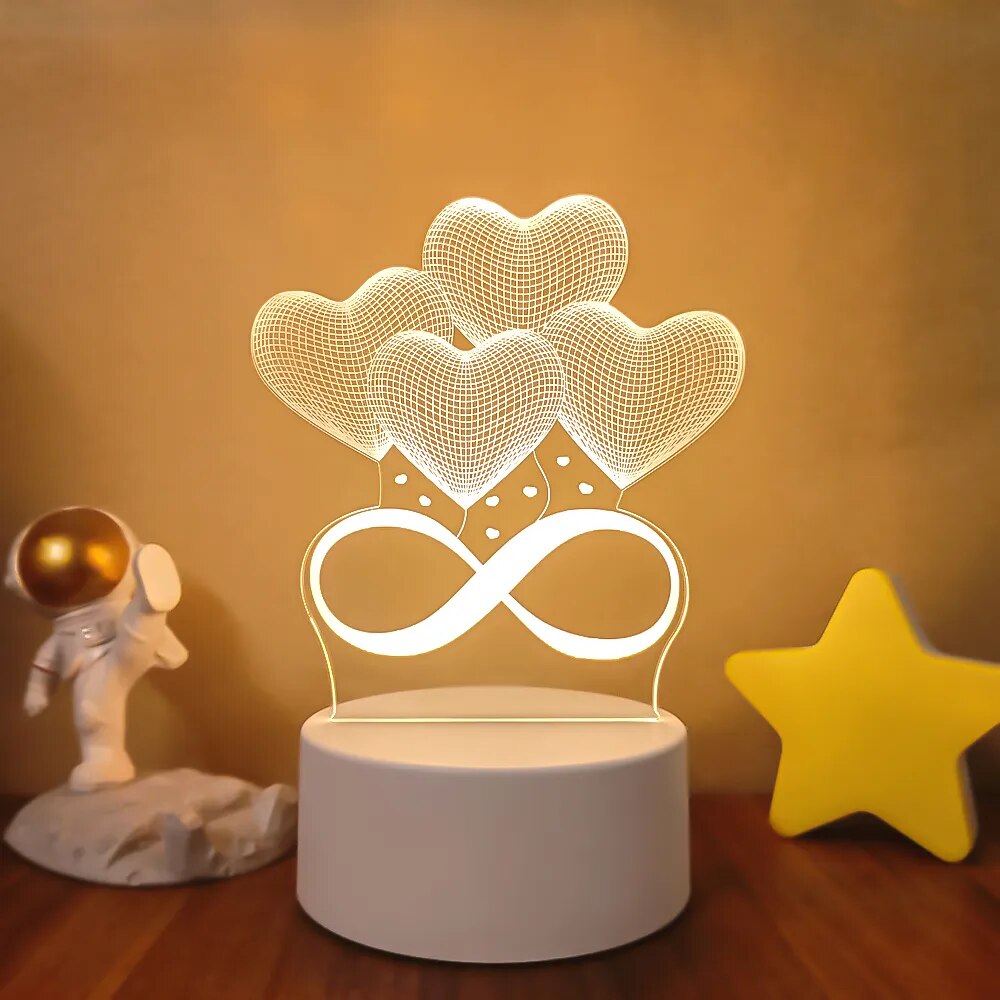 Lampe de chevet 3D Love - lampechevetdesign.com