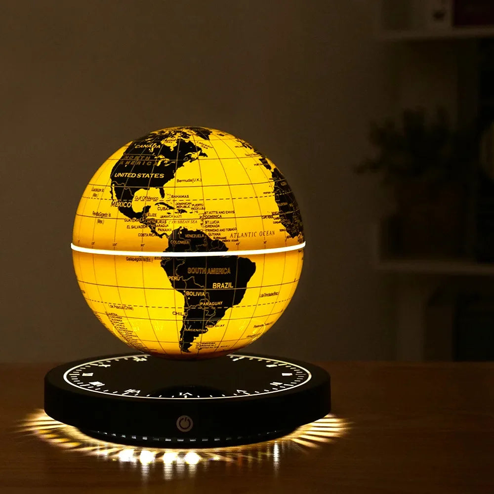 Lampe de chevet Globe en Lévitation Magnétique en Verre Rotation 360° - lampechevetdesign.com