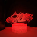 Race Car Night Light for Boys LED 3D Illusion Lamp 16 Colors Remote Bedroom Decoration Bedside Lamp Christmas Birthday Gift Kids - lampechevetdesign.com