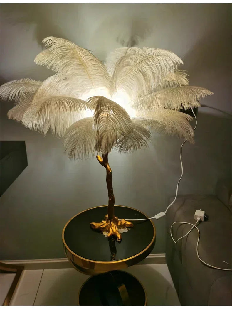 Lampe de Chevet à Plume sur Pied - lampechevetdesign.com