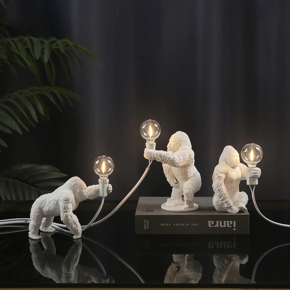 Lampe de Chevet Gorille en Résine - lampechevetdesign.com