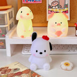 Silica Gel Night Light Bedroom Decor Lights Button Battery Powered Moonlight Cartoon Animal Lamps Children Gift Decorative Lamp - lampechevetdesign.com