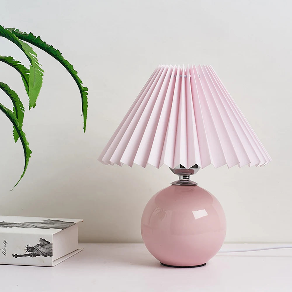 Lampe de Chevet Vintage Plissé en Céramique - lampechevetdesign.com