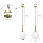 Modern Pendant Lamp Luxurious Gold Glass Ball Lampshade Hanging Lights Fixtures For Dining Room Bedroom Decoration Lighting - lampechevetdesign.com