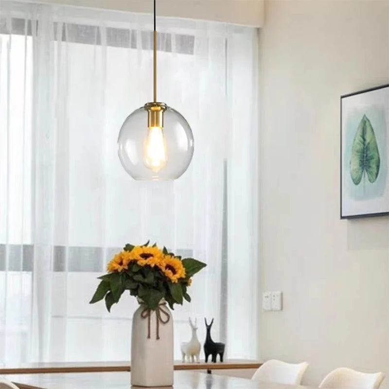 Lampe de Chevet Suspendue en Verre Nordique - lampechevetdesign.com