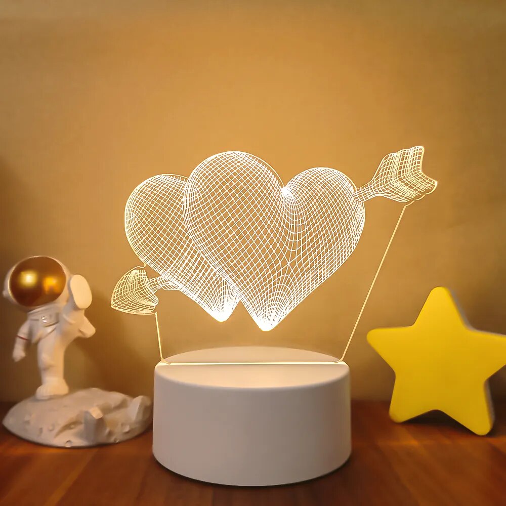 Lampe de chevet 3D Love - lampechevetdesign.com