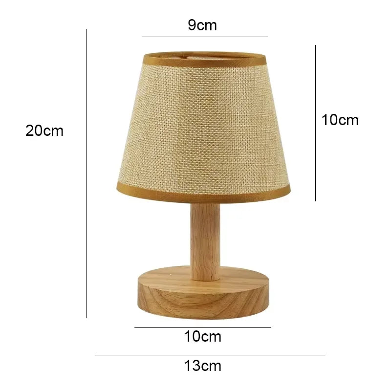 Lampe De Chevet Style Japonais Rétro En Bois - lampechevetdesign.com