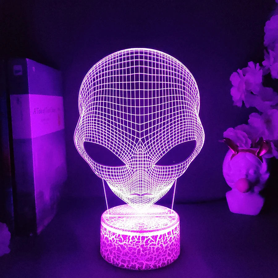 Pop-eyed Alien Shape 3D Night Light Child Cool Present for Bedroom Decor Cute Birthday Color Gift LED Table Lamp Baby Nightlight - lampechevetdesign.com