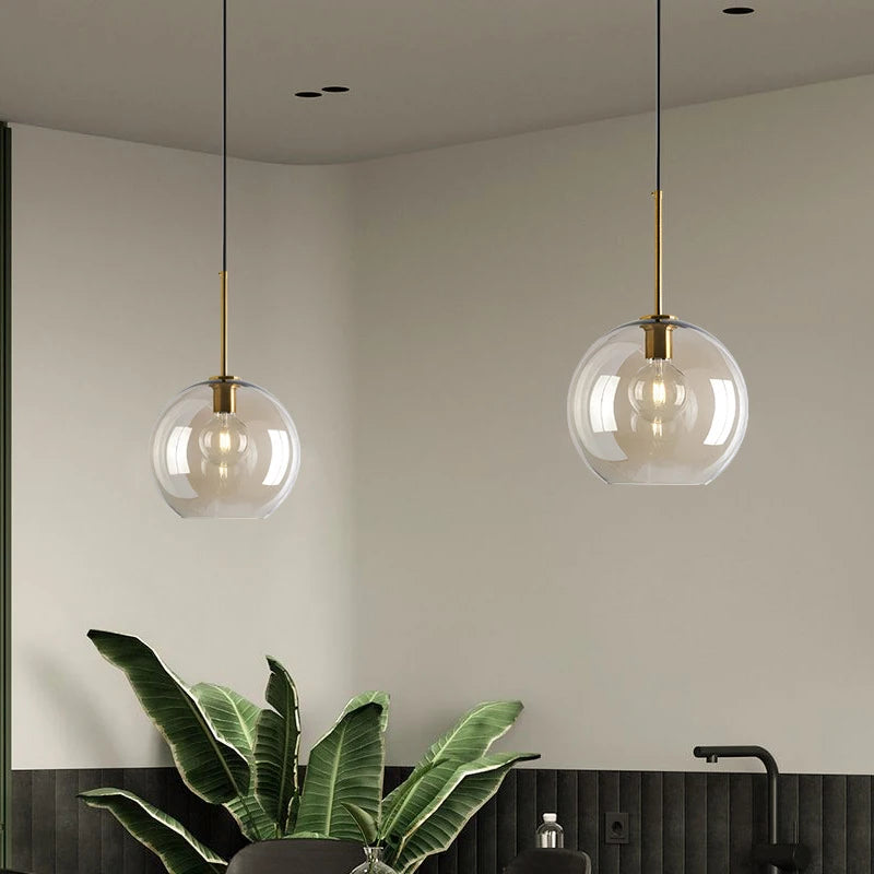 Lampe de Chevet Suspendue en Verre Nordique - lampechevetdesign.com