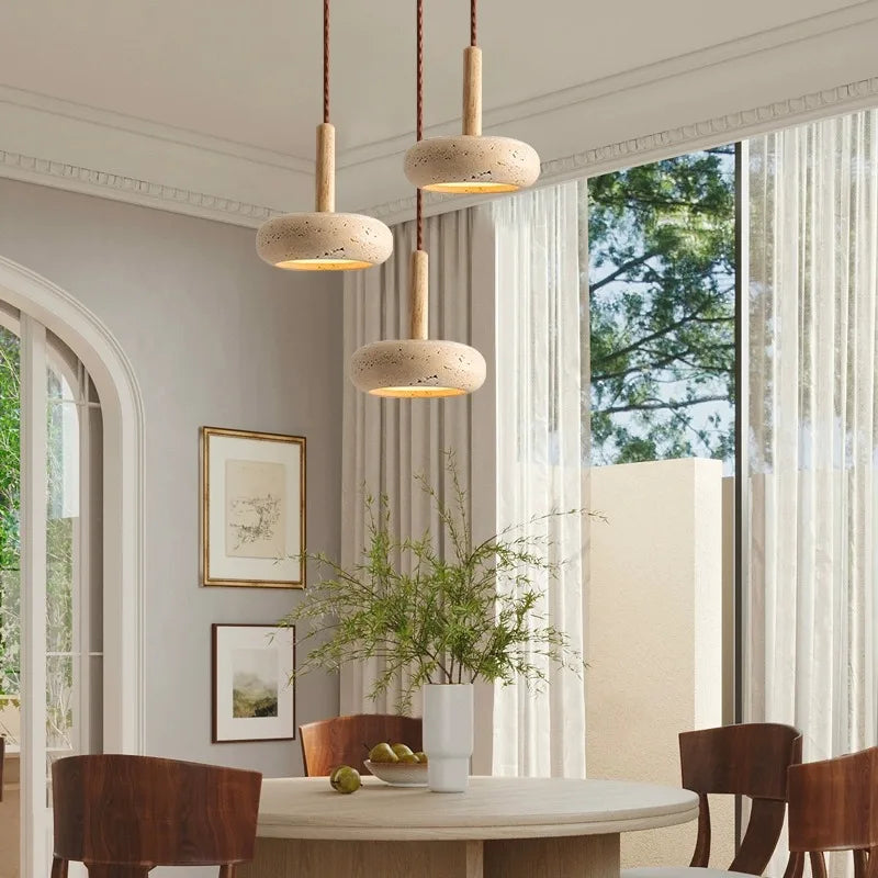 Lampe de chevet Suspendue à LED en Pierre - lampechevetdesign.com