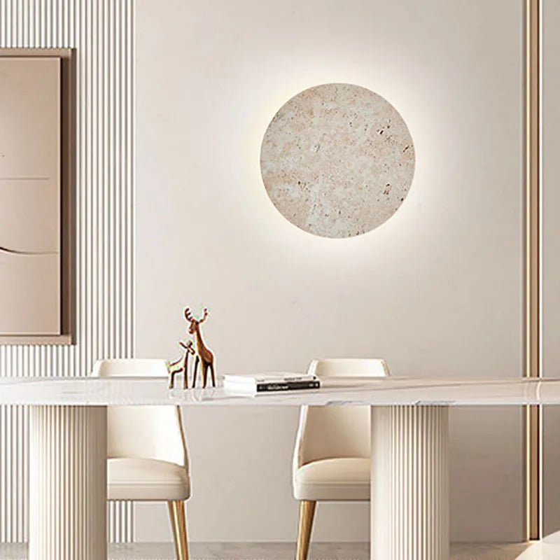 Lampe de chevet Murale en Pierre Naturelle Ronde - lampechevetdesign.com