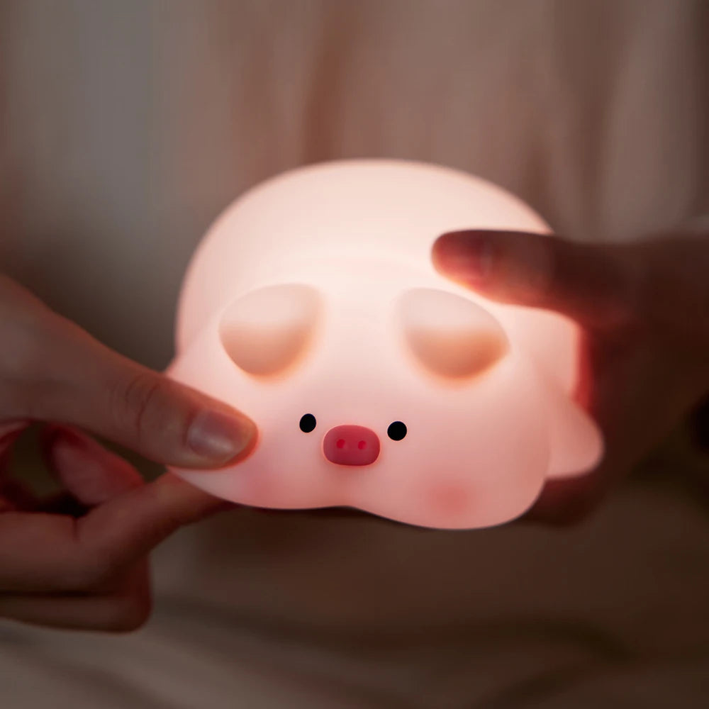 Lampe de Chevet Cochon en Silicone pour Enfant - lampechevetdesign.com