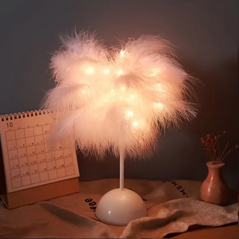 Lampe de chevet LED Plume - lampechevetdesign.com